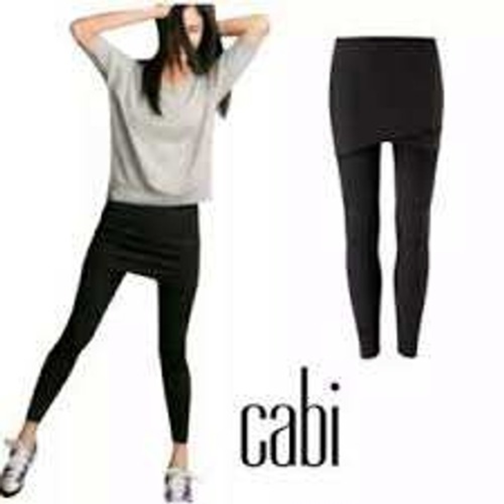 Cabi Black Skort Leggings Women Small Style 3399 Tulip Layered Skirt Leggings